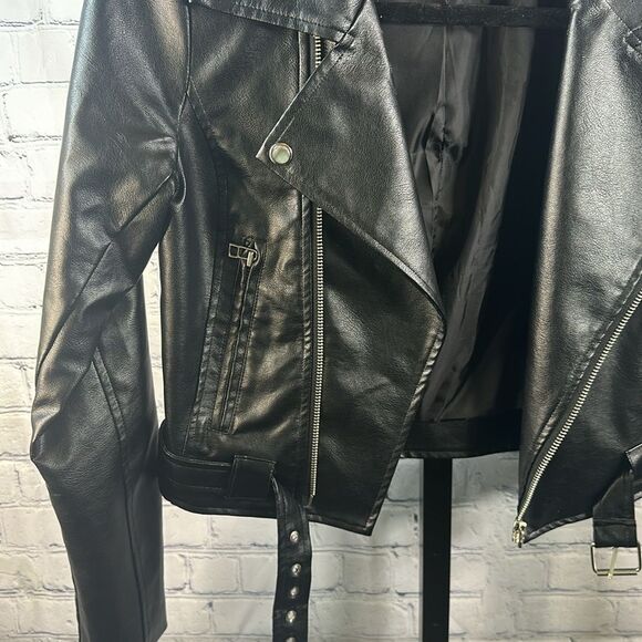 🖤 Lioness Black Faux Leather Moto Jacket XS - Picture 3 of 5